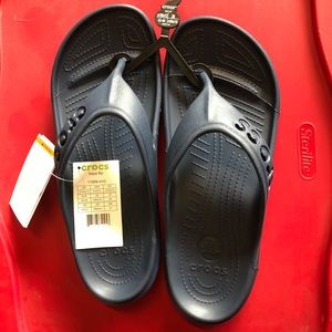 Crocs Navy Baya Flip Flops